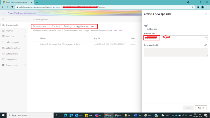 Create Application User in Dynamics CRM